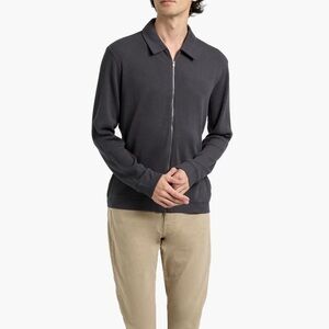 Paige Darrel Waffle Knit Cotton Blend Zip Up Sweater Gray Men’s Size Large